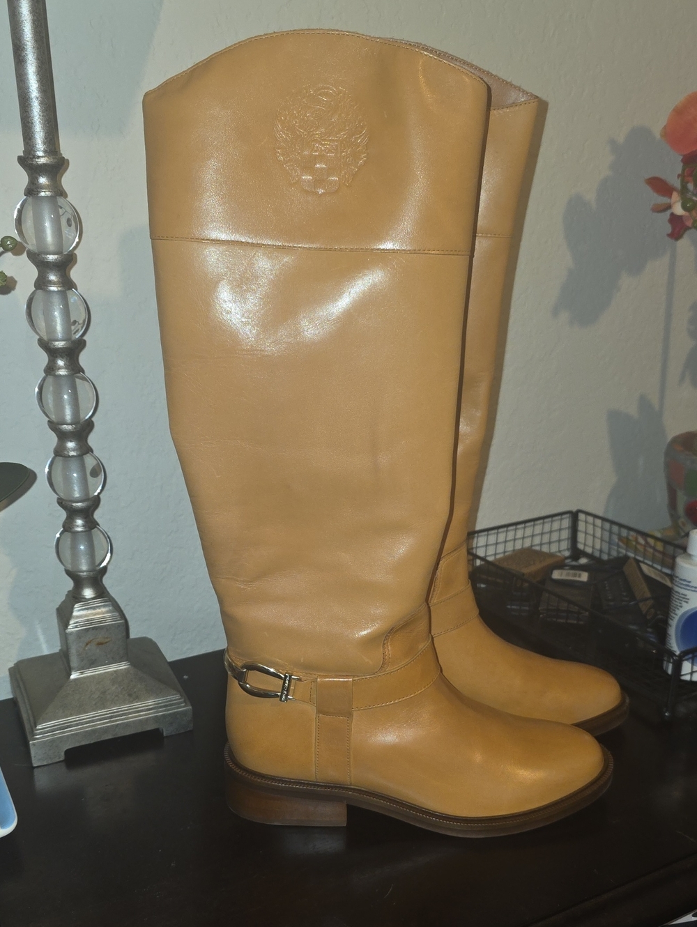 Vince Camuto Tall Tan Leather Riding Boots